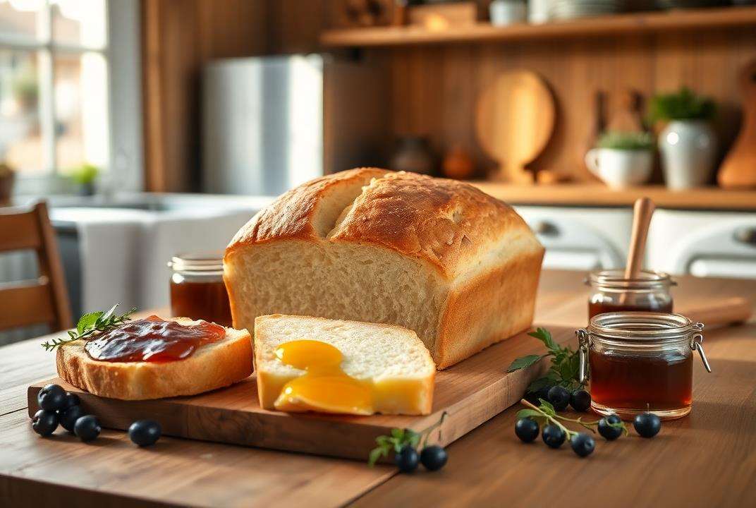 Bread Cheese With Traditional Pairings In A Rustic Kitchen