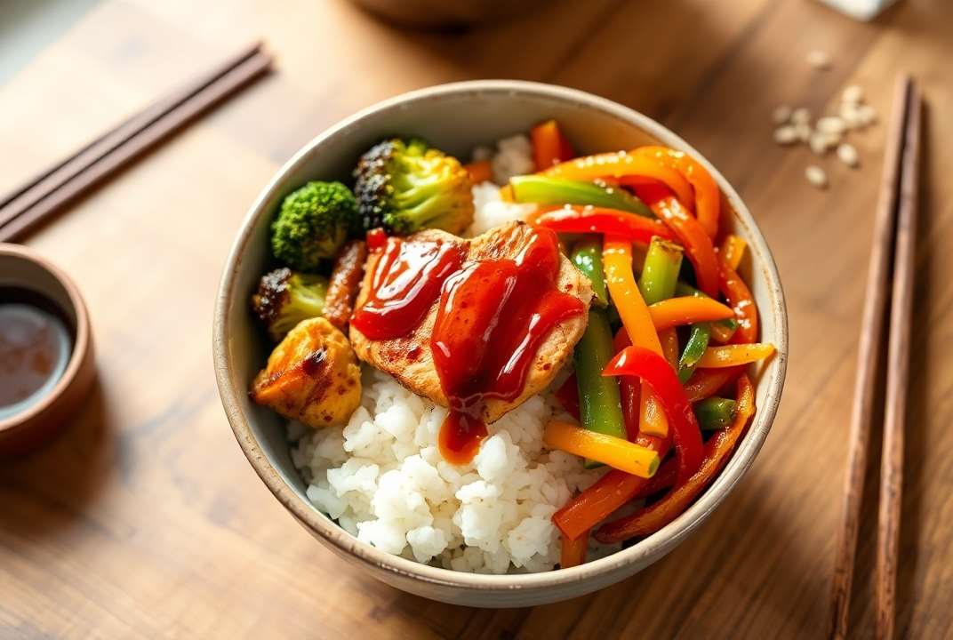 Perfect Teriyaki Bowl With Grilled Chicken And Vegetables