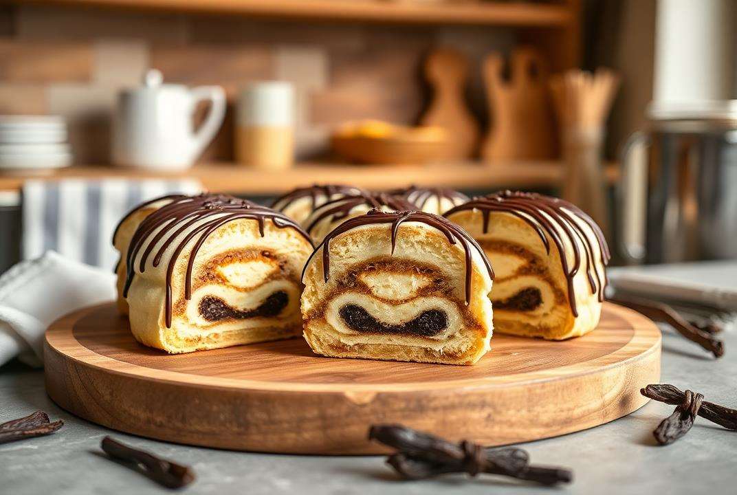 Zebra Cakes On A Wooden Tray